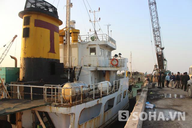 Hệ thống bơm hút dầu trên tàu Bình An 126 đang bị bắt giữ tại cảng Nghi Sơn, Thanh Hóa