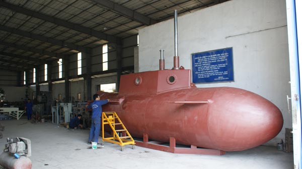 Toàn bộ tàu ngầm Trường Sa 1 đã cơ bản được hoàn thành, tàu ngầm này có thể chở từ 1-2 người.