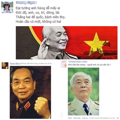  	Cộng đồng mạng đồng loạt thay hình đại diện bằng hình ảnh của Đại tướng Võ Nguyên Giáp