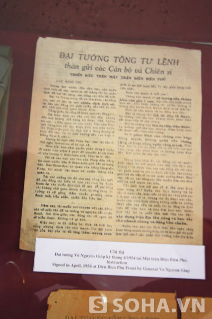 Chỉ thị Đại tướng Võ Nguyên Giáp ký tháng 4/1945 tại Mặt trận Điện Biên Phủ