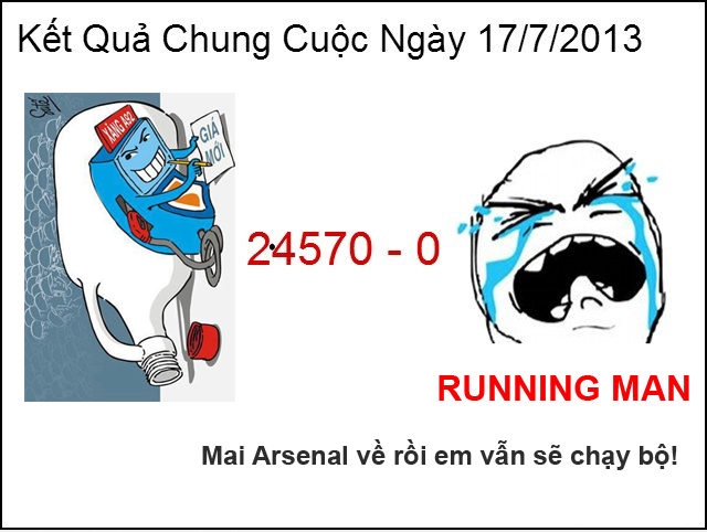 Việt Nam 1-7 Arsenal, Running man và... xăng 24.570 đồng/lít