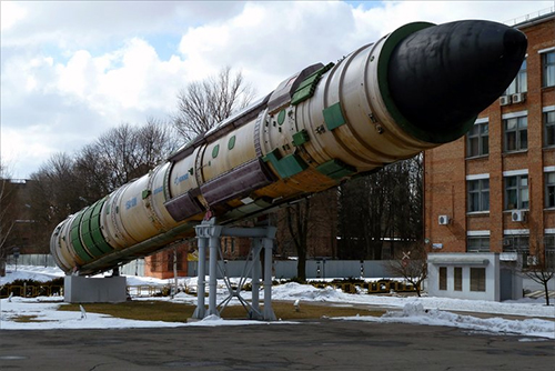 Tên lửa hành trình RS-20V Voevoda (còn gọi là SS-18 Satan), sức mạnh vượt trội của Nga. Ảnh: bbc.co.uk.