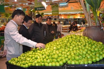  	Đoàn kiểm tra liên ngành của Sở Y tế Hà Nội đang tiến hành kiểm tra rau củ tại siêu thị Big C