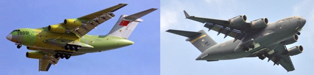Xian Y-20 (2013) và Boeing/ McDD C-17 (1991)