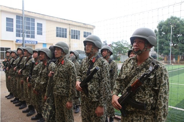 Lữ đoàn Đặc công biệt động 1 của Bộ Tư lệnh Đặc công làm nhiệm vụ sẵn sàng chiến đấu bảo vệ Lễ kỷ niệm 60 năm Chiến thắng Điện Biên Phủ tại TP Điện Biên.
