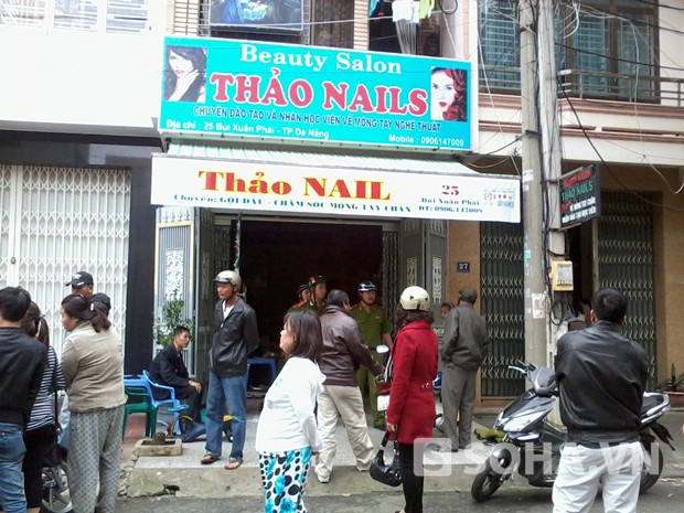 Tiệm nail nơi xảy ra vụ việc.