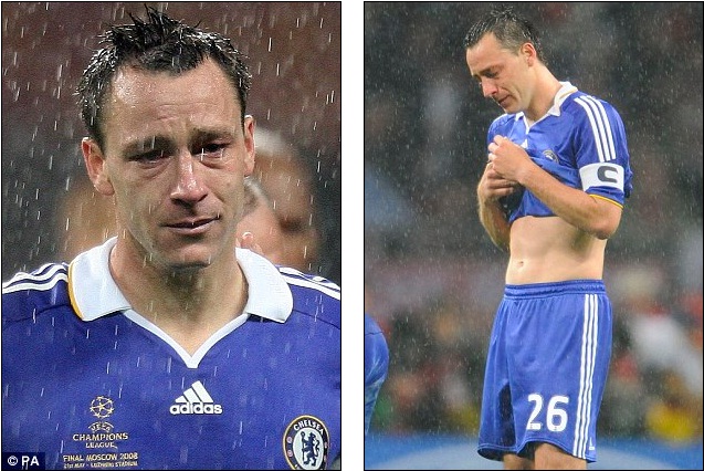  	Terry khóc sau khi đá trượt quả luân lưu quan trọng ở trận Chung kết Champions League giữa Chelsea vs Man United năm 2008. Quỷ đỏ nhờ đó đã vô địch!