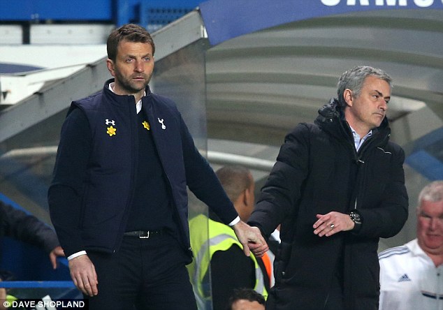 Mourinho (phải) vẫn tự nhận Chelsea ở &quot;cửa dưới&quot;.