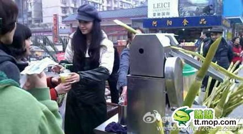 Hot girl bán nước mía gây sốt cộng đồng mạng Trung Quốc 4