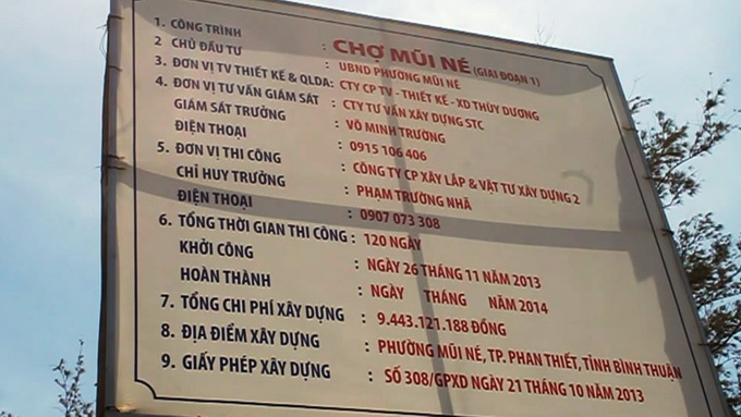 Công trình thi công chợ Mũi Né giai đoạn 1 có thời gian thi công 120 ngày - Ảnh: Nguyễn Nam