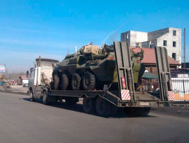 Xe bọc thép chở quân của Nga xuất hiện tại vùng Voronezh