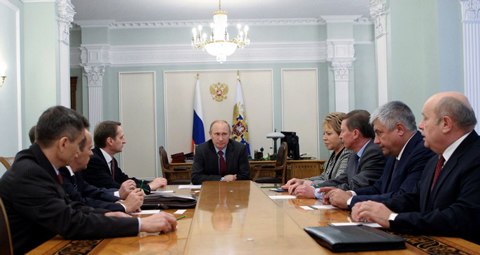 Phòng làm việc riêng của ông Putin tại dinh thự Novo-Ogaryovo ở ngoại ô thủ đô Moscow.
