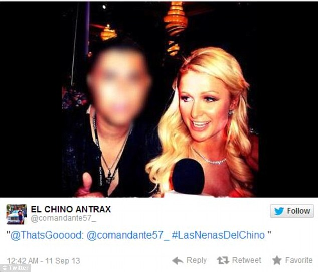 Buộc tội: Đây selfie thiếu khôn ngoan với Paris Hilton - người đã hoàn toàn không biết ai là bên cạnh cô - đã giúp cơ quan chức năng dẫn đến El Chino Anthrax