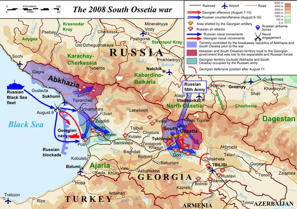 Cuộc can thiệp quân sự của Nga vào Nam Ossetia đã cho phép họ tạo ra một vùng đệm tách  biệt khỏi sự kiểm soát của Gruzia đồng thời ngăn cản nước này gia nhập NATO.