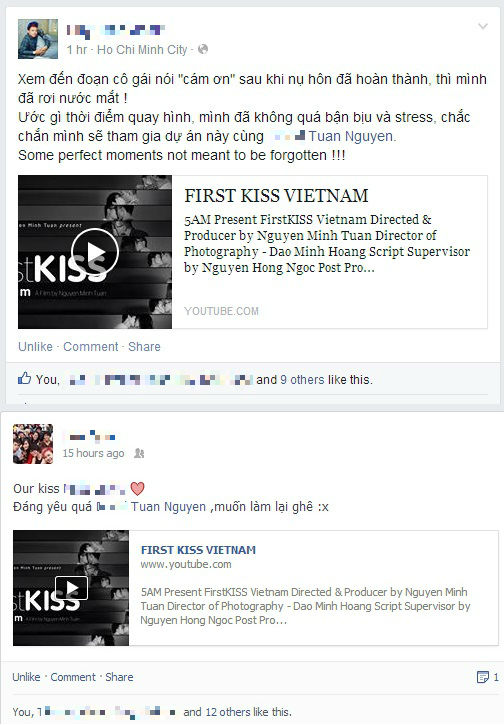 Các bạn trẻ chia sẻ về FirstKiss VietNam