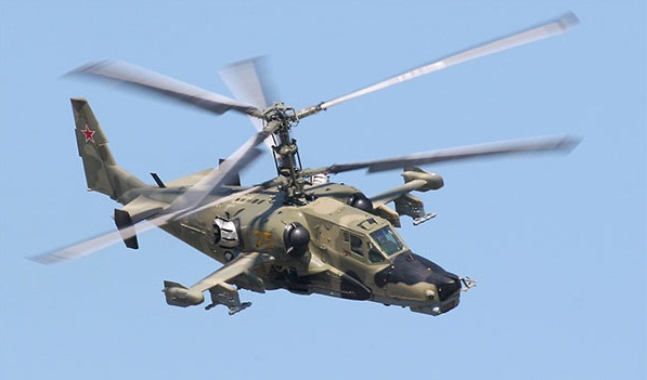 Ka-50 sử dụng 2 cánh quạt đồng trục, đặc trưng của hãng Kamov