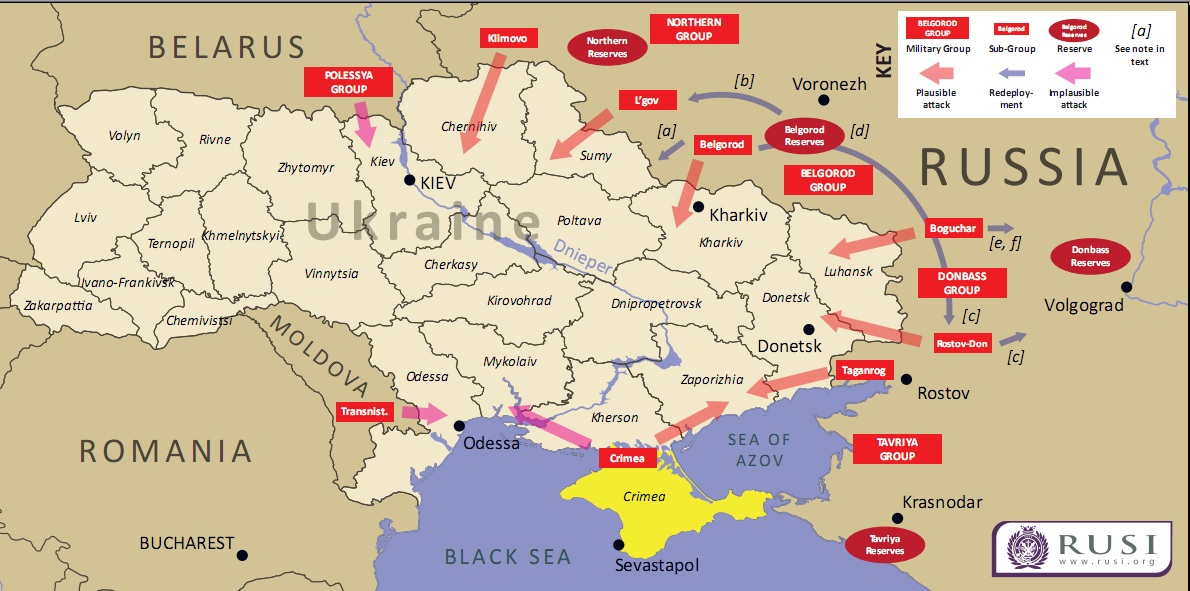 Những mũi tấn công tiềm năng của Nga vào Ukraine