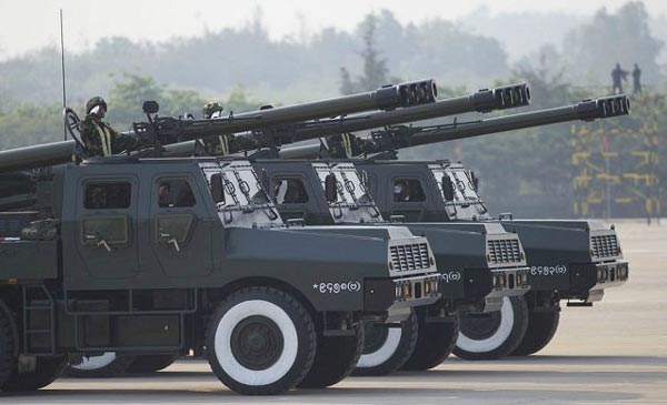 Pháo tự hành SH-1 155mm do Trung Quốc sản xuất. Nó được trang bị pháo 155mm L52 có khả năng  bắn tấ cả các loại đạn 155mm tiêu chuẩn NATO. SH-1 xuất hiện lần đầu tiên trong quân đội Myanmar tại lễ diễu binh kỷ niệm 68 năm thành lập quân đội nước này.