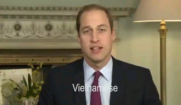 Hoàng tử Anh nói tiếng Việt.