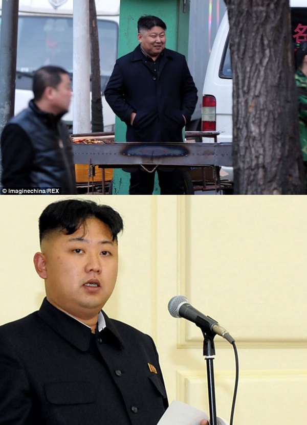 Người bán thịt xiên (ảnh trên) và Kim Jong Un (ảnh dưới)