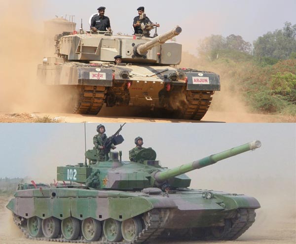 Arjun(ở trên) và Type-99(ở dưới) đều là những thiết kế sao chép lại từ các mẫu xe tăng của nước ngoài.