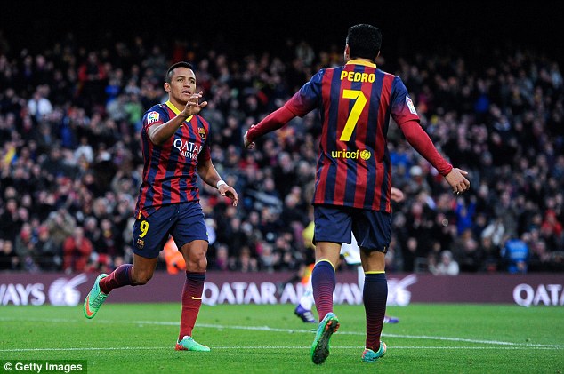  	Sanchez - Pedro hai mũi nhọn của Barca chơi tuyệt hay trong trận này
