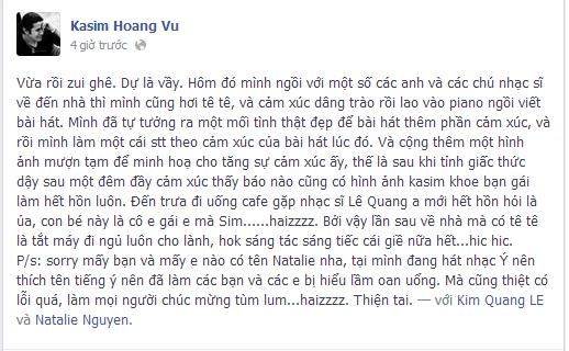 Lời trần tình của Kasim Hoàng Vũ về mối tình tưởng tượng đã gây xôn xao dư luận.