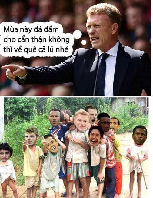 Ảnh chế: Thầy trò Moyes United về quê