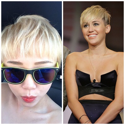 Cuộc lột xác của Tóc Tiên khiến nhiều người liên tưởng tới hình ảnh của nữ ca sĩ nổi loạn Miley Cyrus.