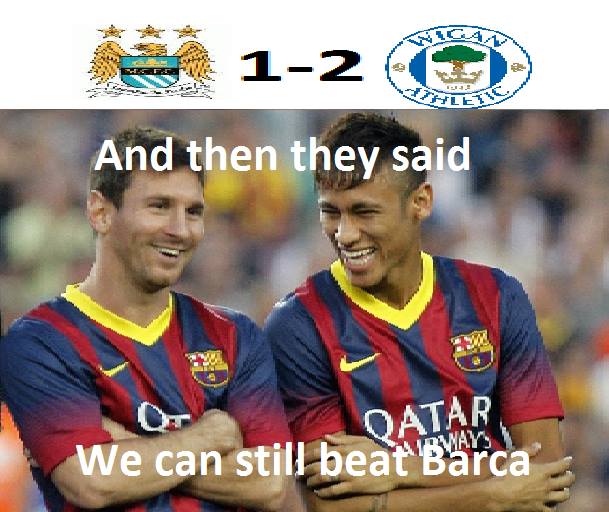 Tậm trạng của Barca khi biết Man City thảm bại