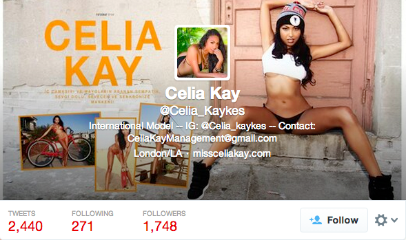 Trang mạng cá nhân của người mẫu Celia Kay