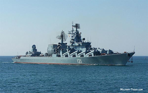Soái hạm tuần dương hạm mang tên lửa điều khiển Moskva tàu chiến mạnh nhất của hạm đội biển Đen.