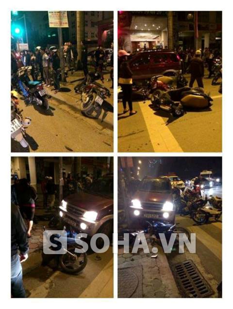 Những hình ảnh trong vụ xe điên gây tai nạn kinh hoàng được bạn đọc Quang Sơn ghi lại được.