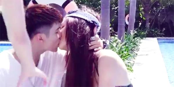 Cường Seven bị Trang Pháp tạt nước vào mặt khi đang hôn bạn gái - Ảnh 3.