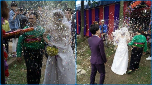 Cô dâu nhọ nhất năm: Tụt cả váy vì sợ pháo giấy - Ảnh 4.