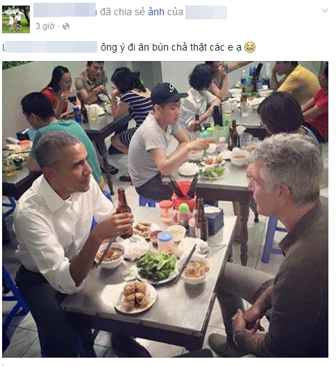 Bức ảnh TT Obama ăn bún chả, uống bia tại Hà Nội - Ảnh 2.