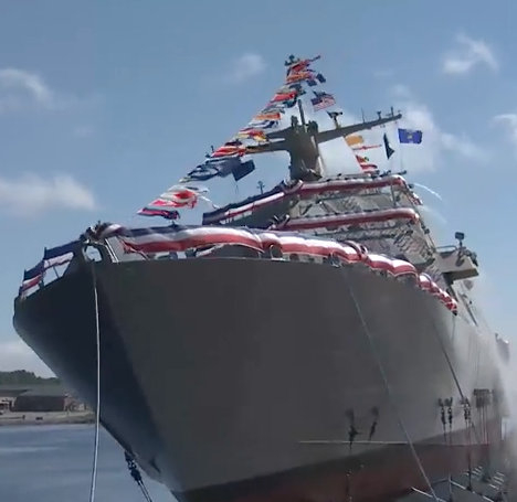 ẢNH+VIDEO: Hải quân Mỹ hạ thủy chiến hạm USS Wichita - Ảnh 3.