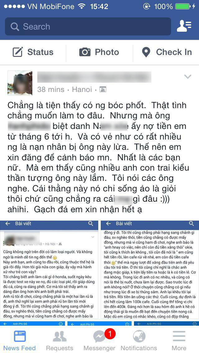 Thần tượng của nhiều dân phượt bị tố nợ 200 nghìn mãi không trả - Ảnh 1.