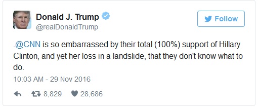 Bị chất vấn cáo buộc sốc hàng triệu cử tri bất hợp pháp, Trump lên Twitter dội bão CNN - Ảnh 1.