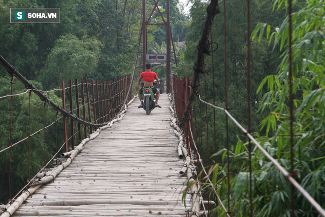 Run rẩy đi qua “cây cầu dành cho người thích cảm giác mạnh” ở Thái Nguyên - Ảnh 3.