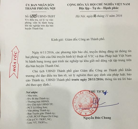 Chủ tịch TP.Hà Nội Nguyễn Đức Chung chỉ đạo điều tra vụ phóng viên bị hành hung - Ảnh 1.