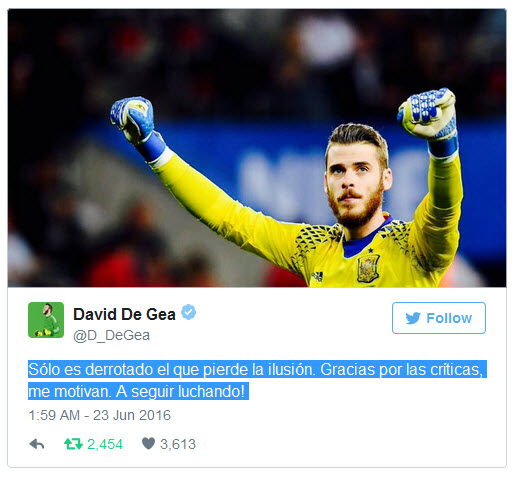 Lời đáp trả anti-fan bất ngờ của De Gea - Ảnh 1.