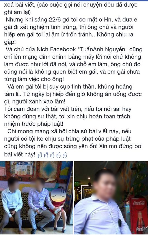 Hà Nội: Cô gái 17 tuổi tố bị khách lôi vào nhà vệ sinh quán karaoke cưỡng hiếp - Ảnh 1.