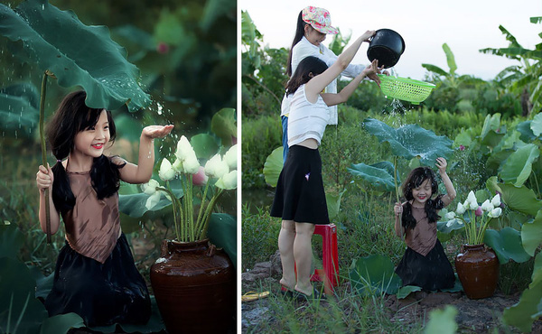 Hậu trường thấy vậy mà không phải vậy của bức ảnh bé gái Việt cạnh hoa sen lên báo Tây - Ảnh 1.