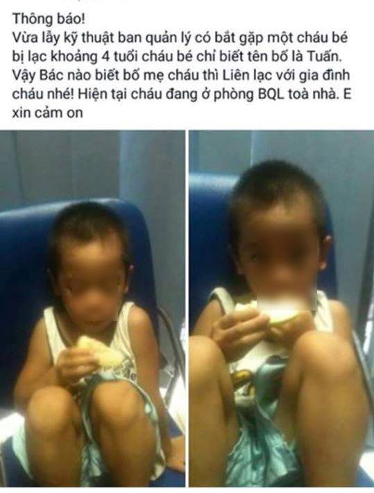 Hà Nội: Bé trai bị lạc được tìm thấy nhờ Facebook - Ảnh 1.