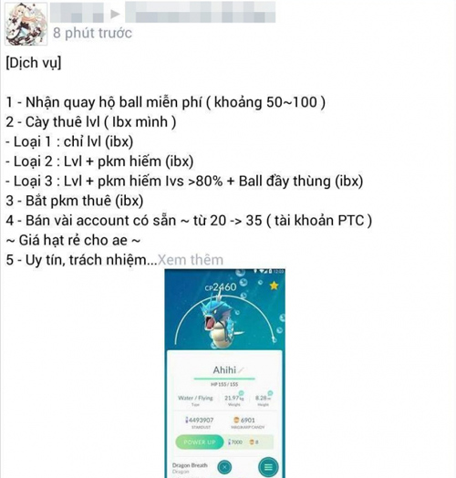 Kiếm tiền triệu mỗi ngày nhờ cày Pokemon Go ở VN - Ảnh 1.