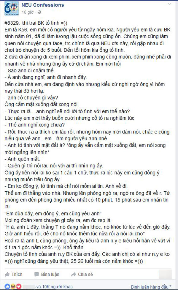 Chuyện trai Bách Khoa tỏ tình tưởng thất bại nằm khóc gây sốt - Ảnh 1.