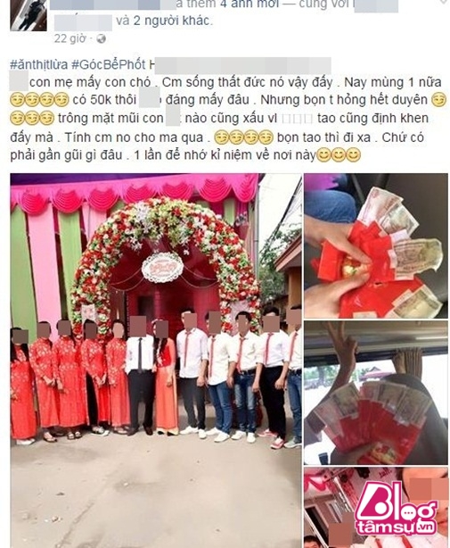 Đội bê tráp “nhọ” nhất facebook khi vừa mùng 1 đầu tháng nhận lì xì toàn tiền lẻ vì nhà gái tráo phong bao - Ảnh 1.