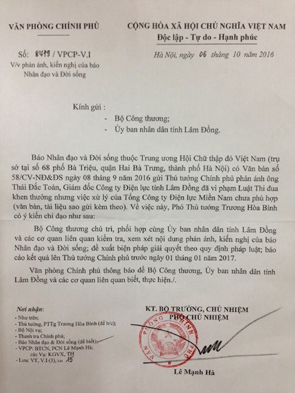 Giám đốc Công ty Điện lực Lâm Đồng bị tố khai man thành tích - Ảnh 1.