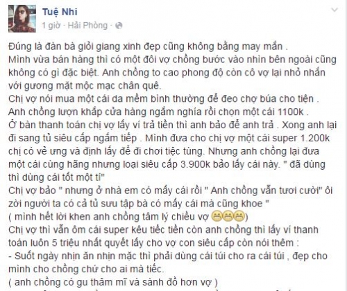 Hóa đơn 5 triệu của chồng dành cho vợ khiến người bán hàng sửng sốt - Ảnh 2.